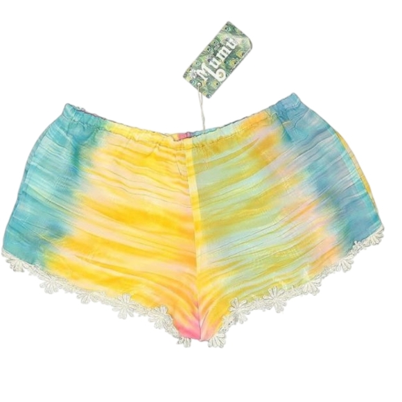 New with Tags! Show Me Your MUMU Lace Trim Cotton Tie Dye Shorts SZ Medium - Picture 3 of 4